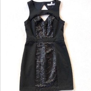 BCBGeneration Black Sequin Dress with Cutouts